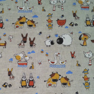 57% linen #Animals-n (200 g/m2 - 150 cm) Fabrics own production
